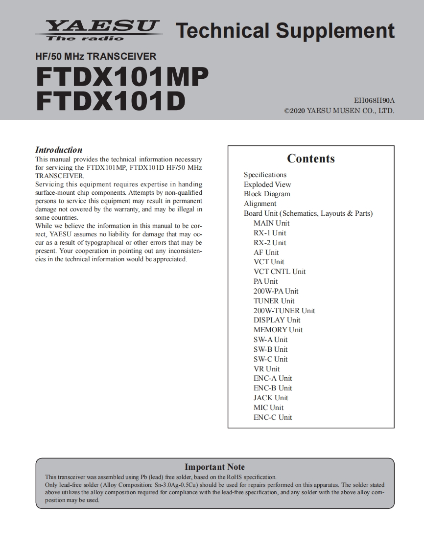 FTDX-101D_MP_维修维护电器原理图手册_2020