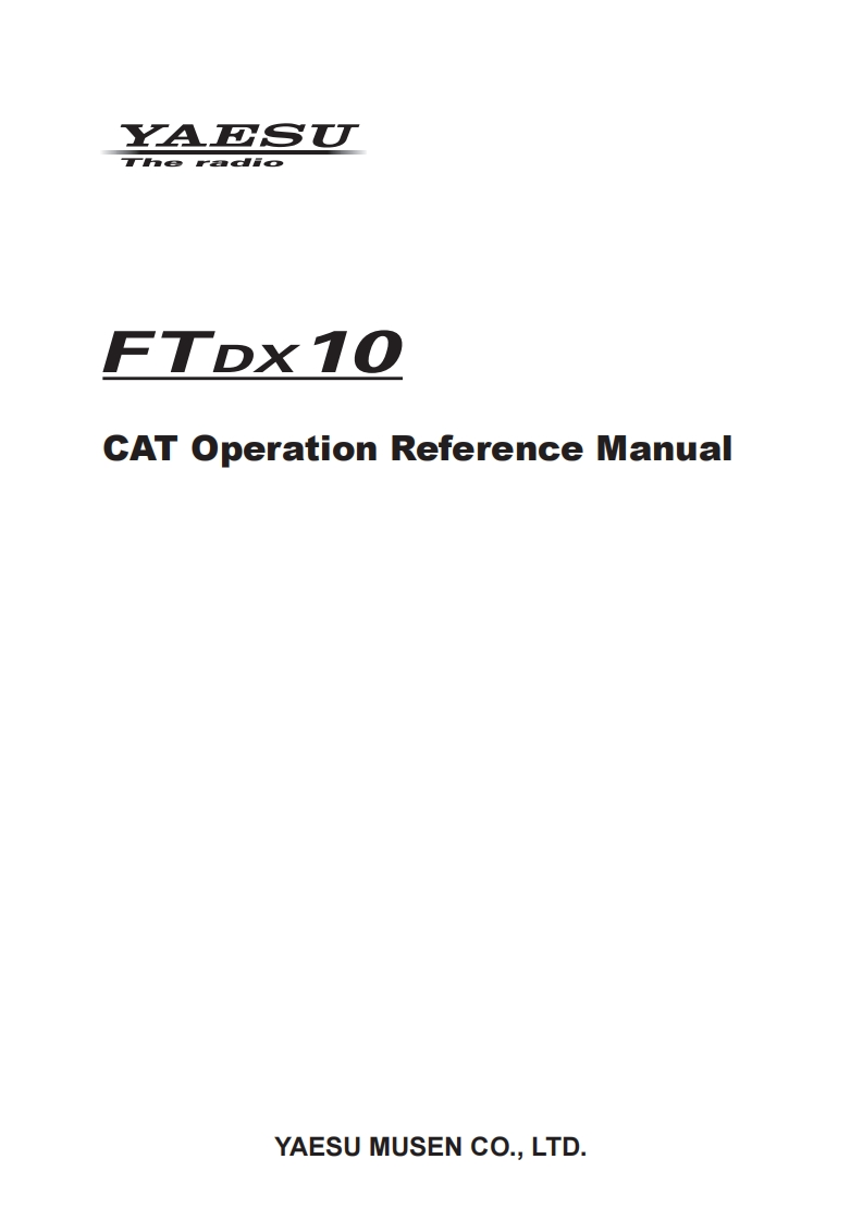 FTDX-10_CAT_使用说明书手册