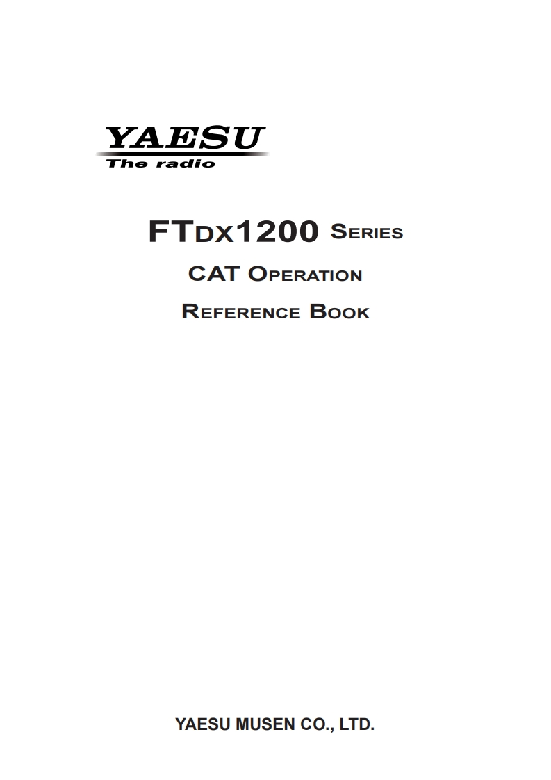 FTDX1200_CAT_操作说明书手册_ENG
