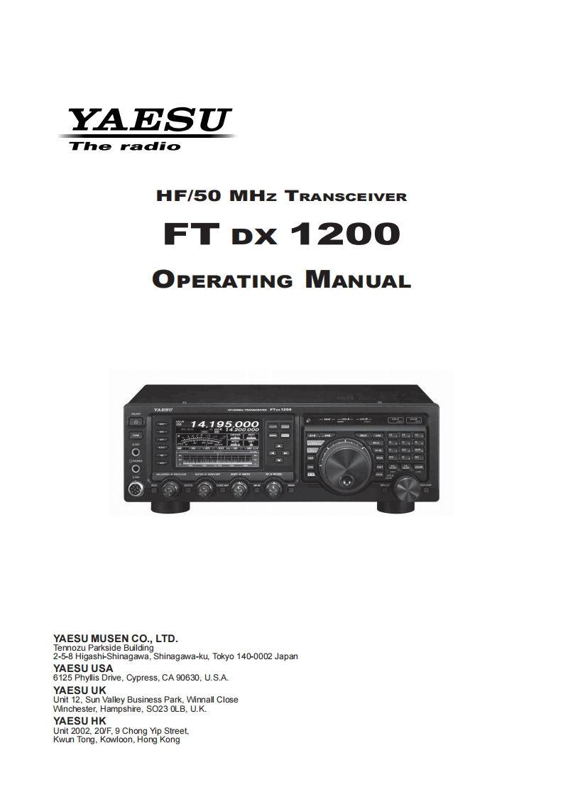 FTDX1200_操作说明书手册_USA_EXP_EH058H100