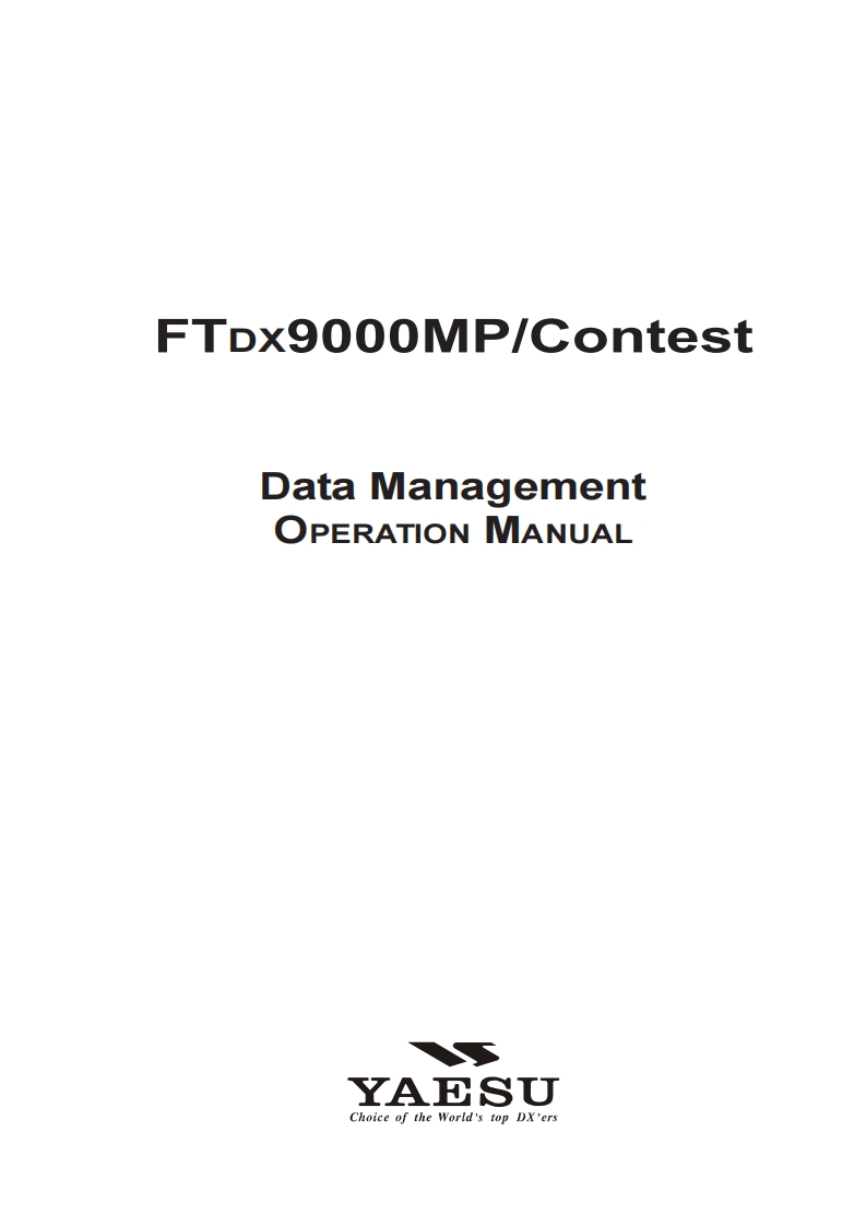 FTDX9000_Data_Management_使用说明书手册_EH010H173_2009-03-06-找手册网