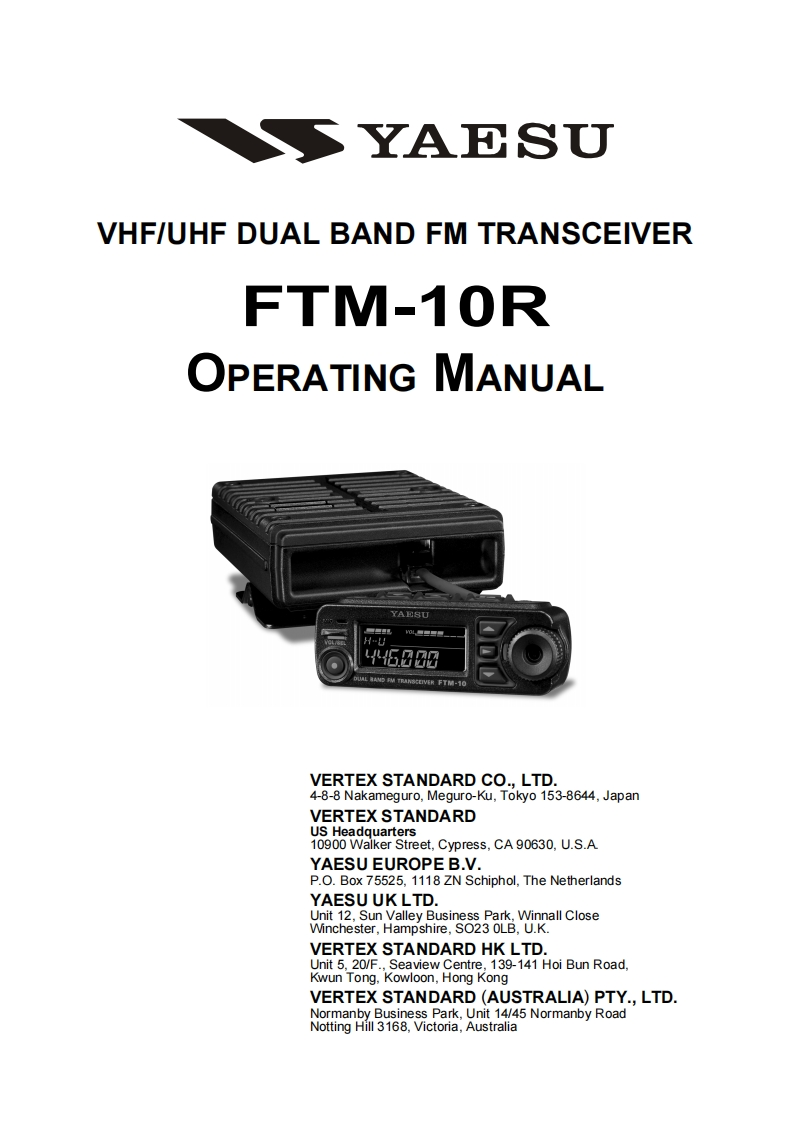 FTM-10R_Operating_操作说明书手册_eng