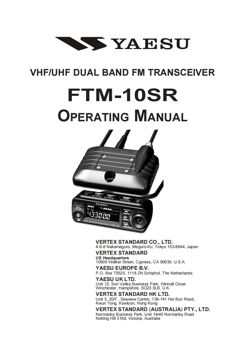 FTM-10SR_user操作说明书手册