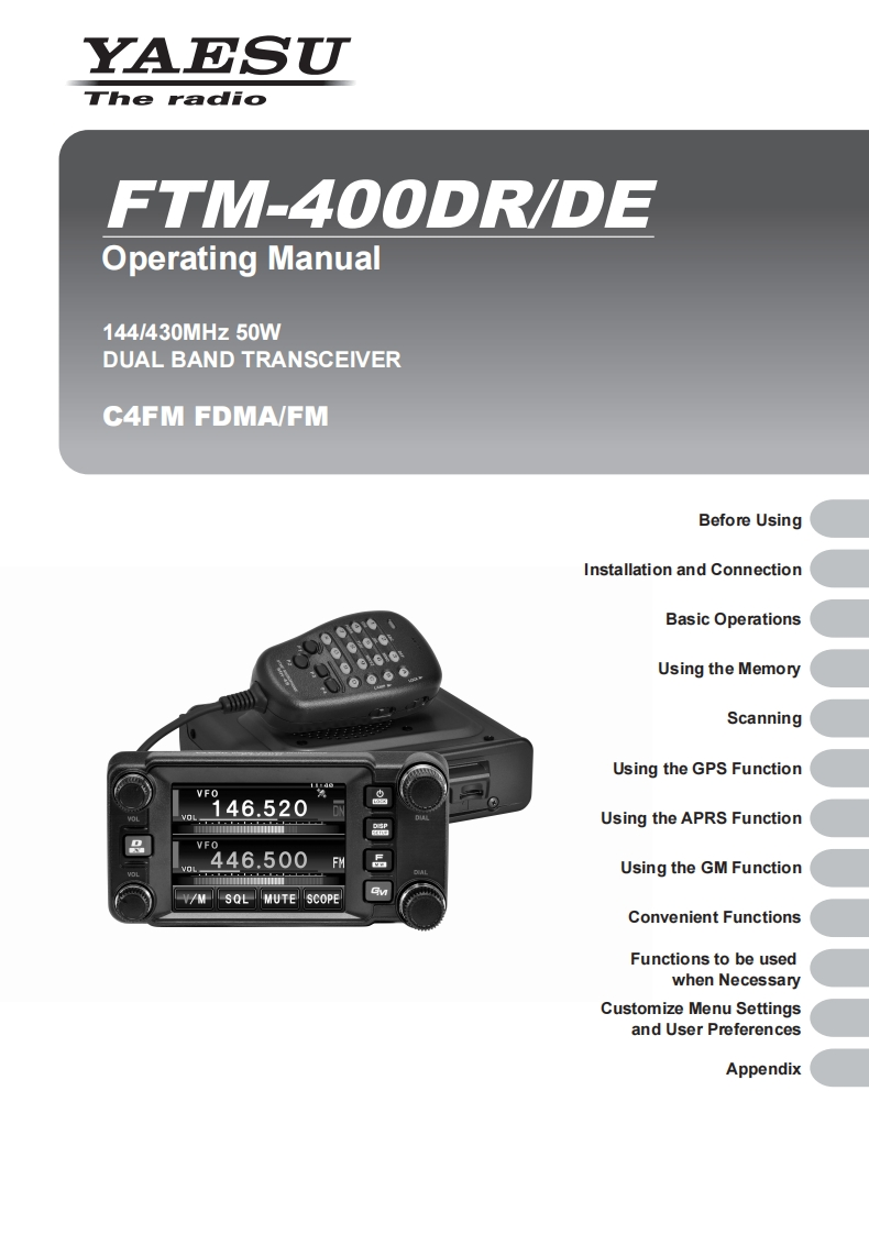 FTM-400DR_DE_操作说明书手册_ENG_EH034M203