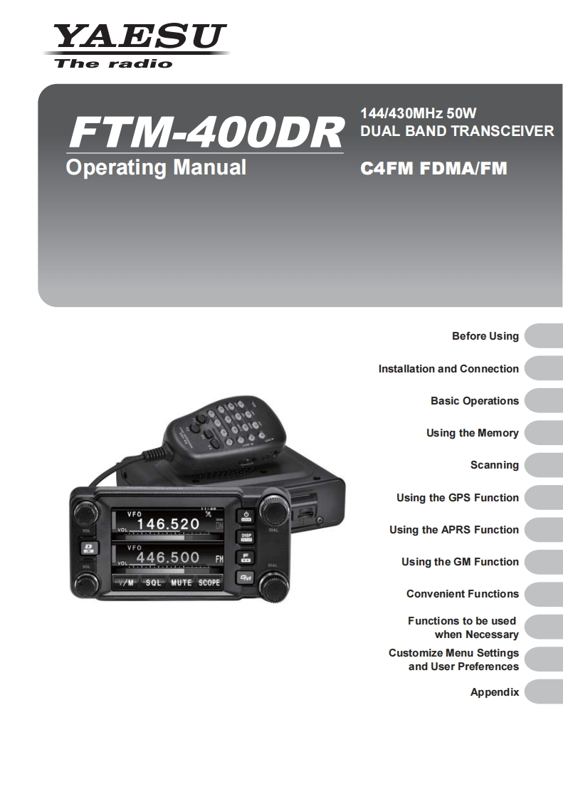 FTM-400DR_操作说明书手册_ENG_EH034M100