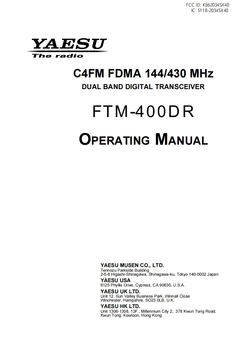 FTM400DR操作说明书手册新质力文库 - 聚焦新质生产力发展的数字化知识库_行业洞察 / 理论成果 / 实践指南免费下载新质力文库