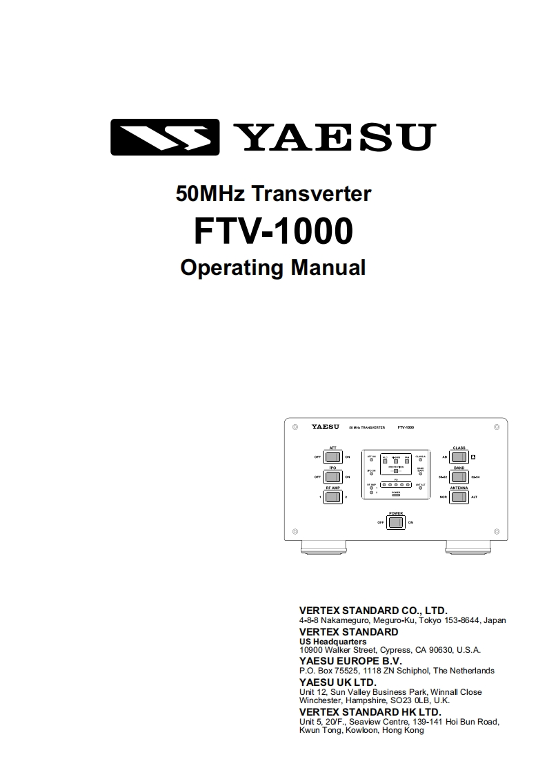 FTV-1000_Operating使用说明书手册