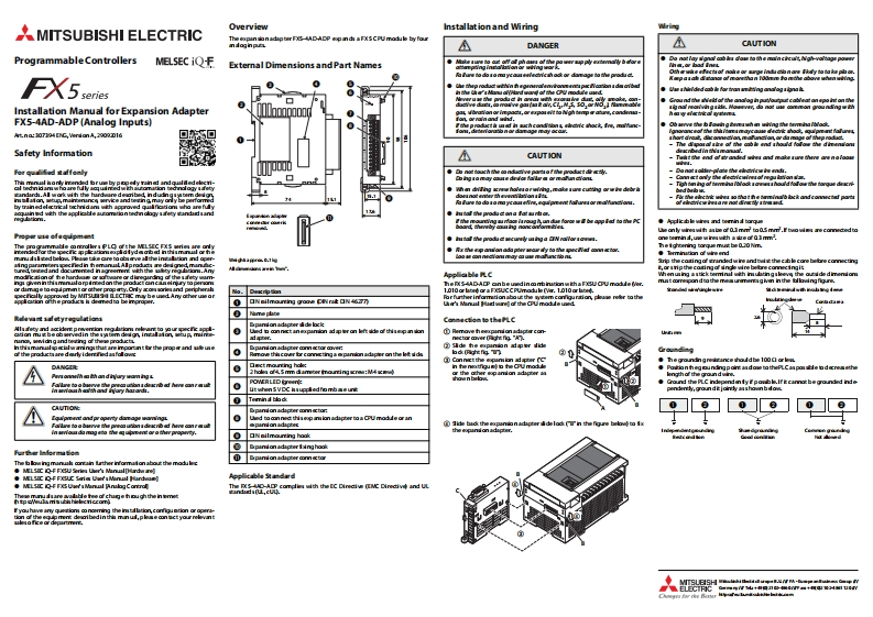 FX5-4AD-ADPInstallation使用说明书手册