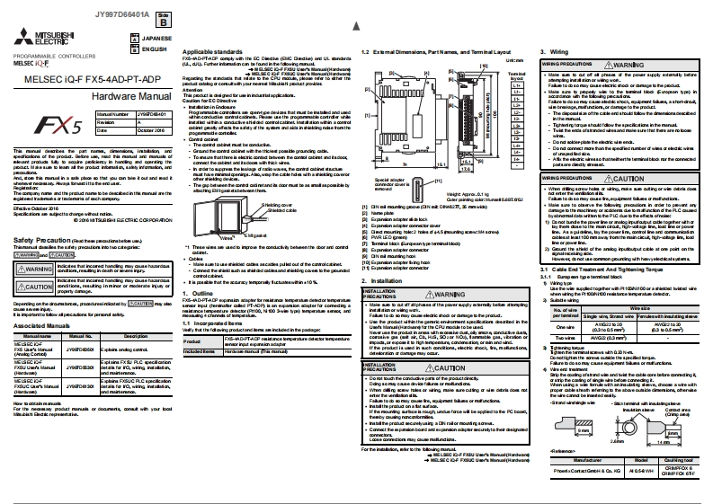 FX5-4AD-PT-ADPHardware使用说明书手册