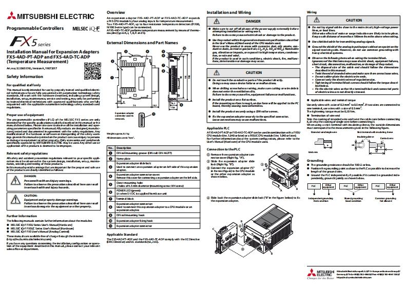 FX5-4AD-PT-ADPInstallation使用说明书手册