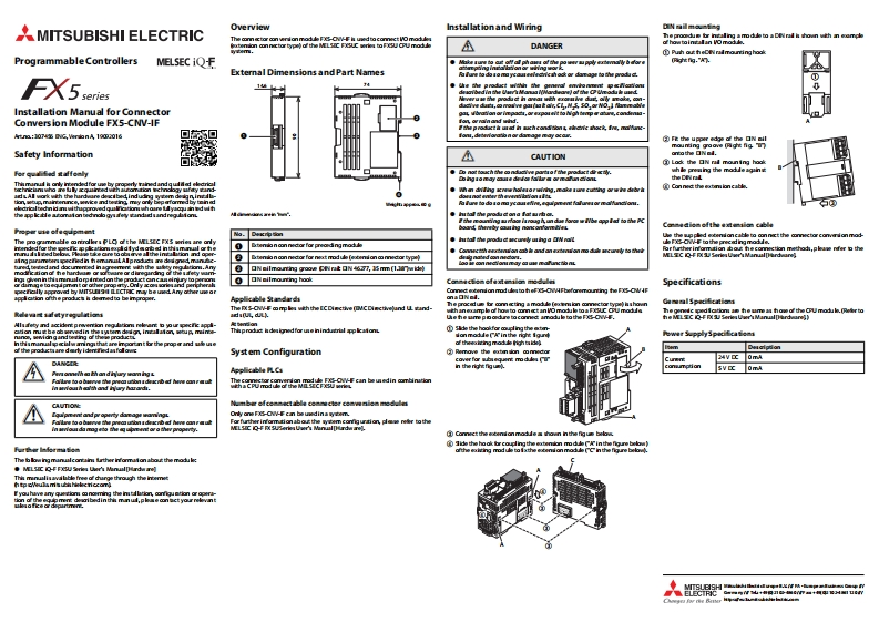 FX5-CNV-IFinstallation使用说明书手册