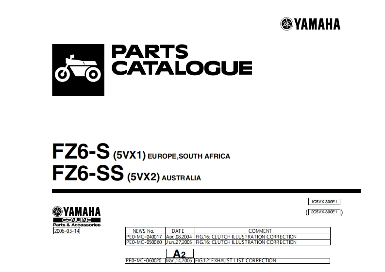 FZ6-S_Parts_Catalogue_2004零部件手册