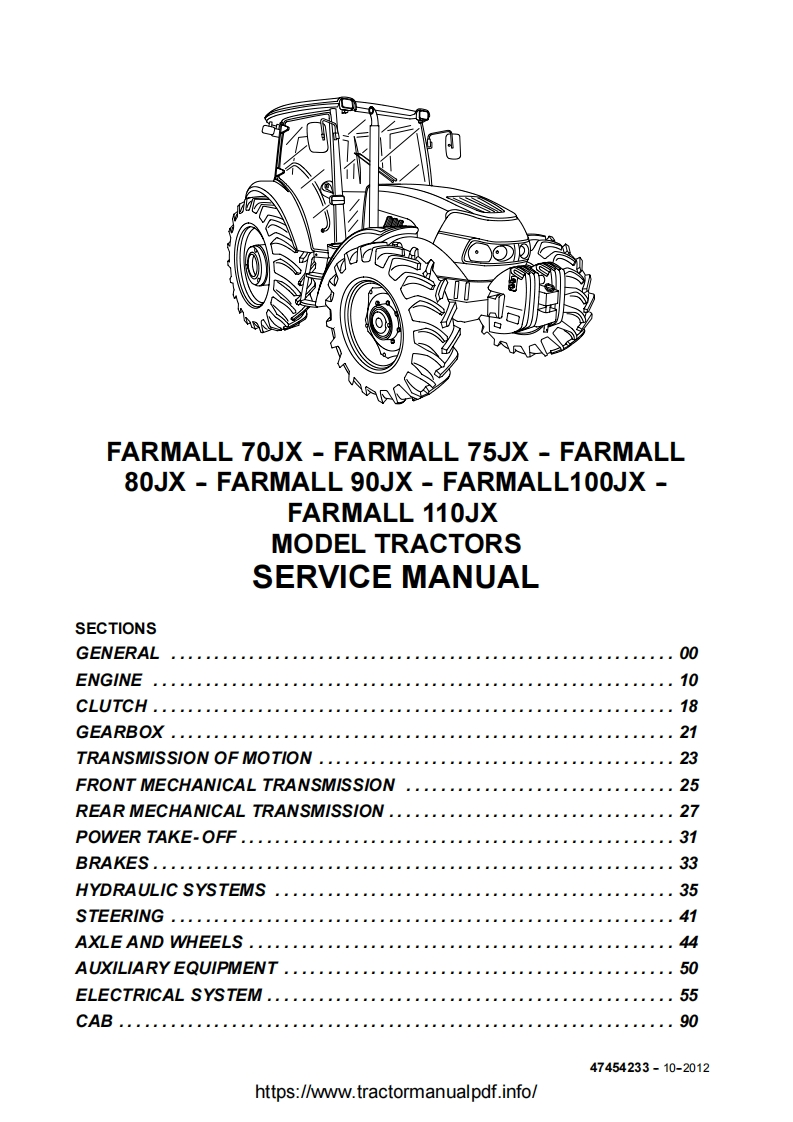 Farmall-JX-Tractors-维修维护手册-PDF