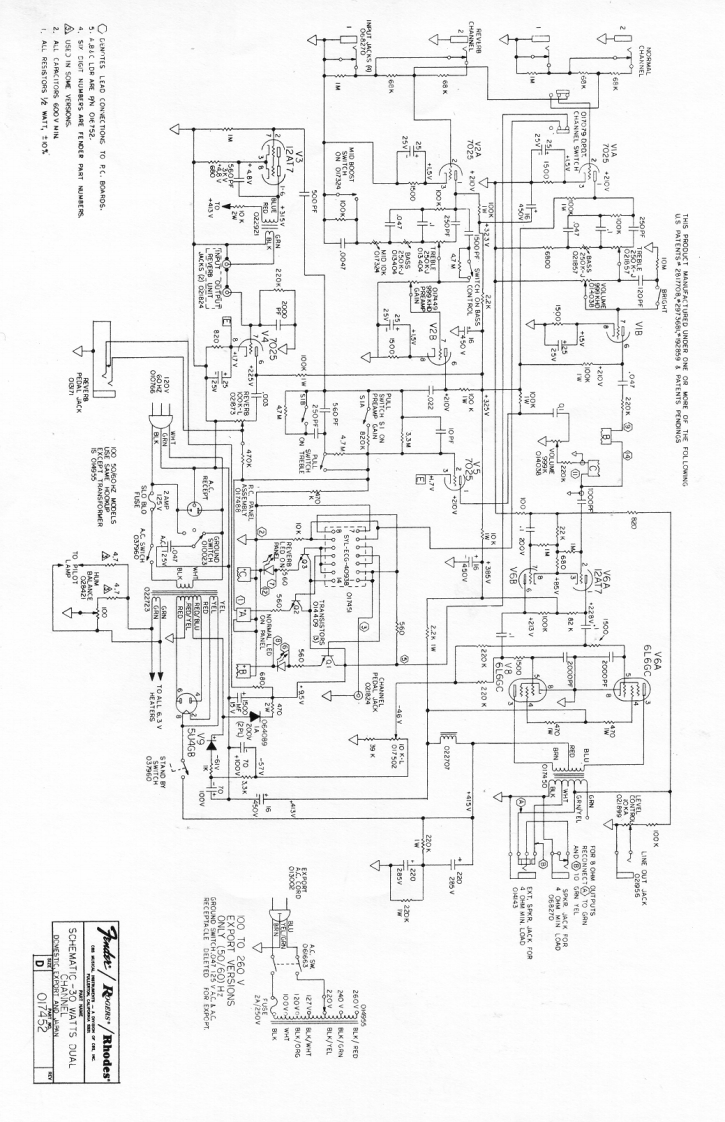 Fender-30-pwr-电气原理图手册