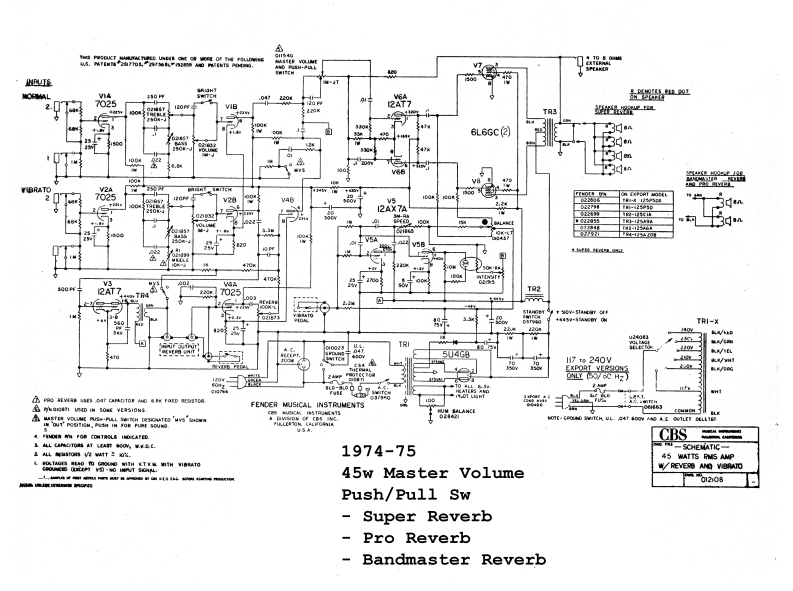 Fender-BandmasterReverb-pwr-电气原理图手册