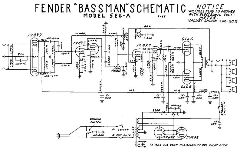 Fender-Bassman-5E6A-Schematic