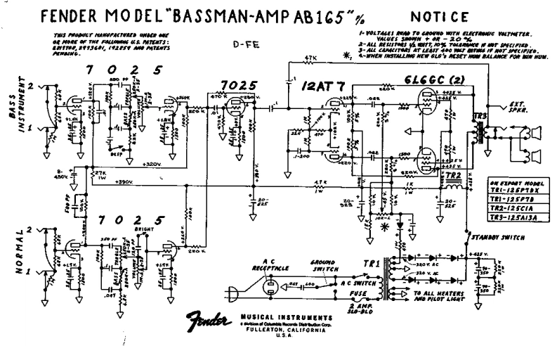 Fender-Bassman-AB165-Schematic