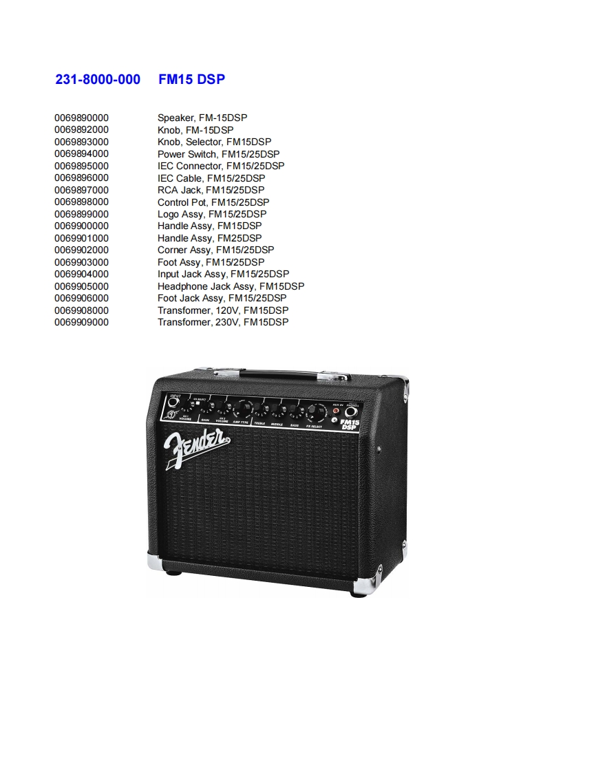 Fender-FM15-dsp-电气原理图手册