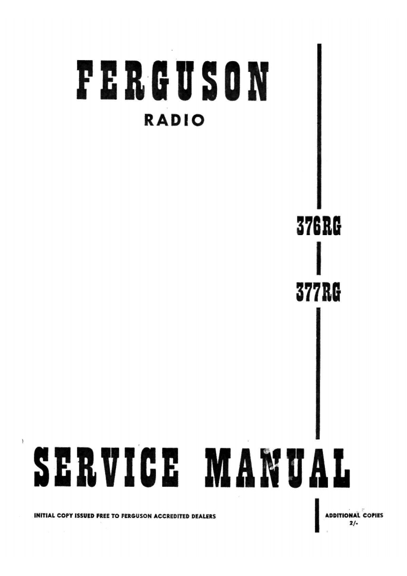 Ferguson-376RG-rec-维修说明书手册含电器原理图