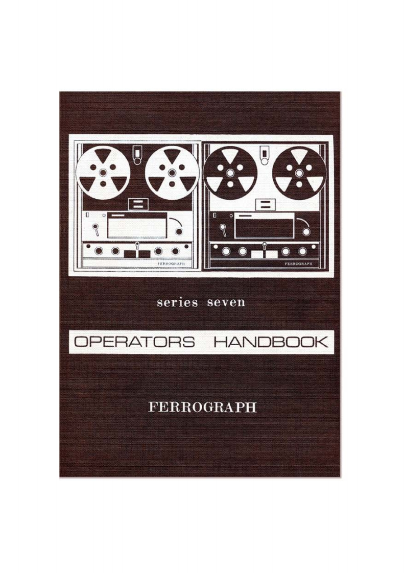 Ferguson-Ferrograph704-tape-维修说明书手册含电器原理图1