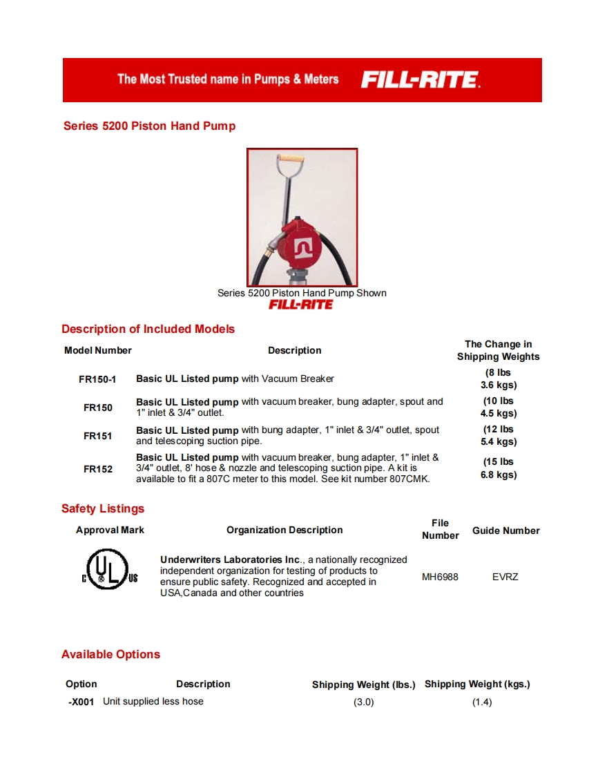 Fill-Rite-152-操作说明书手册-Fuel-Pump-Specs