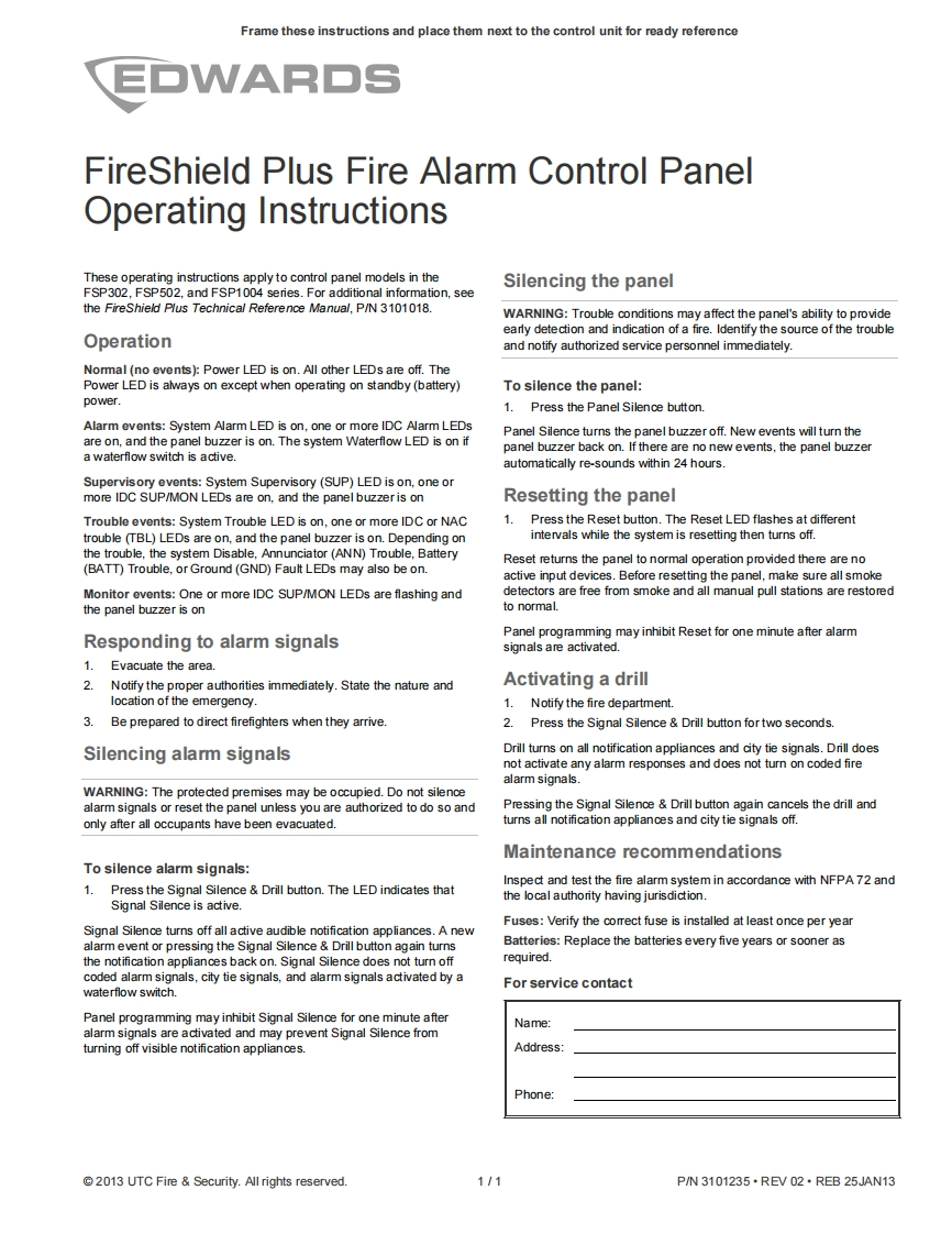 FireShield-FACP-操作说明书手册
