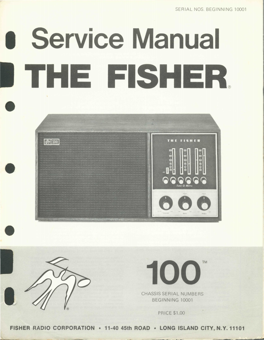 Fisher-100-rec-维修说明书手册含电器原理图