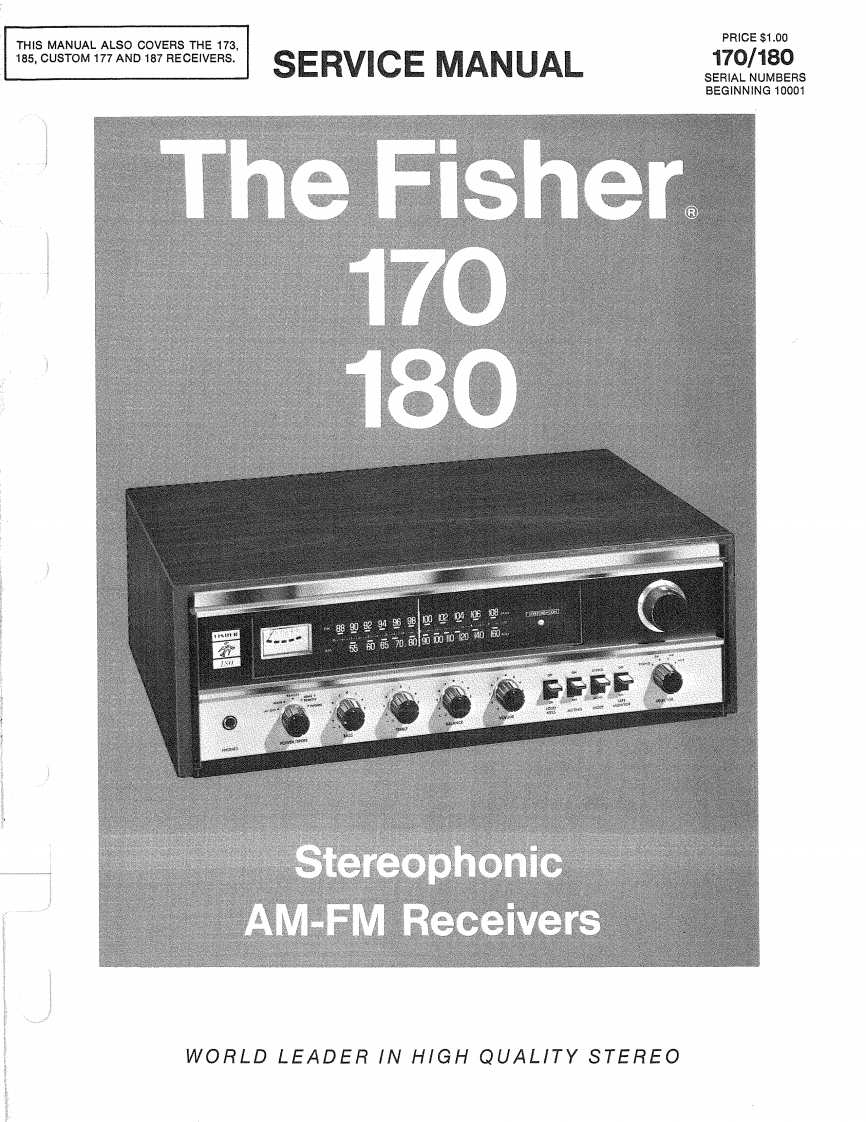 Fisher-170-rec-维修说明书手册含电器原理图