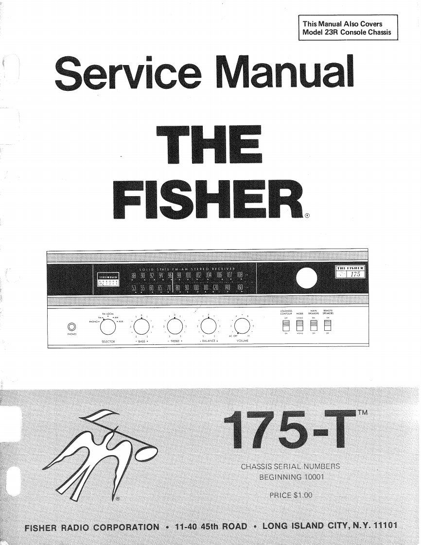 Fisher-175T-rec-维修说明书手册含电器原理图