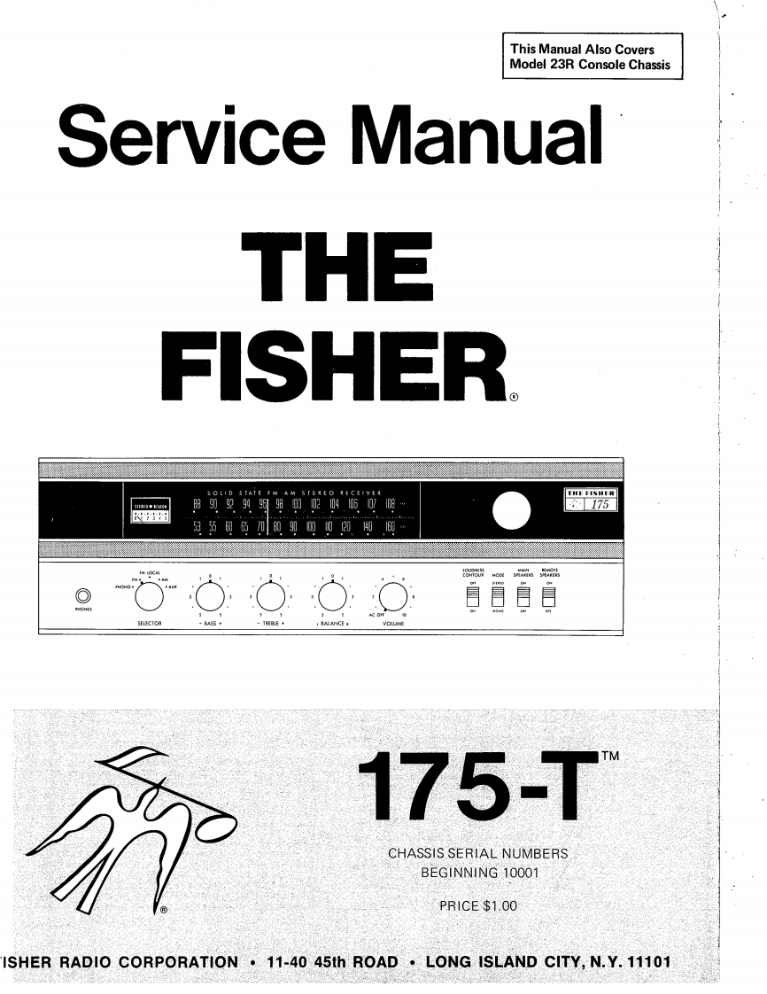 Fisher-175T23-rec-维修说明书手册含电器原理图