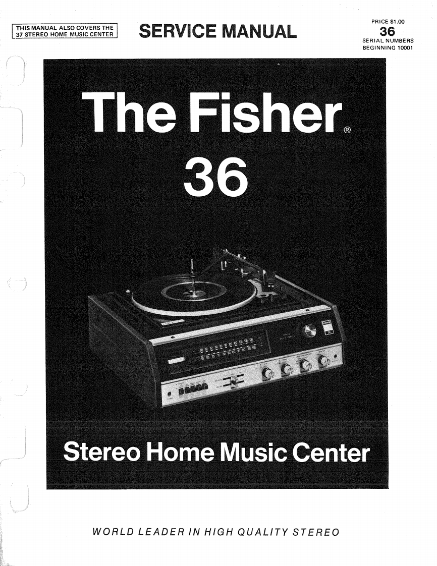 Fisher-36-rec-维修说明书手册含电器原理图