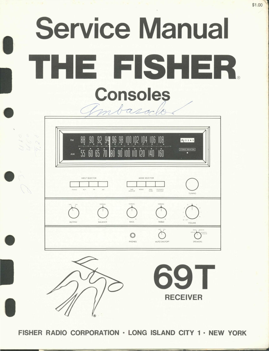 Fisher-69T-rec-维修说明书手册含电器原理图