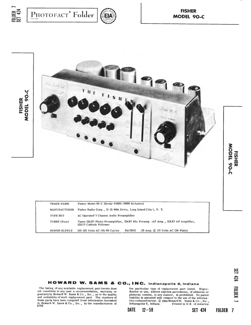 Fisher-90C-pre-维修说明书手册含电器原理图