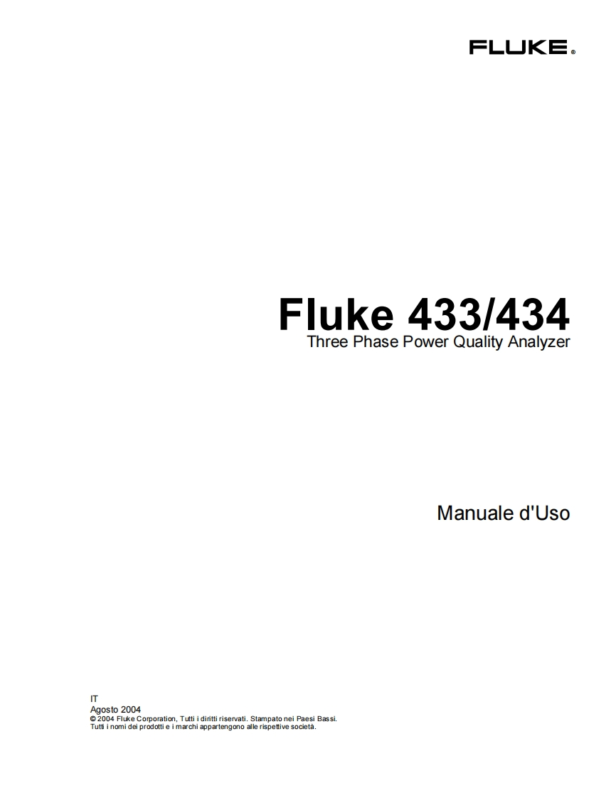 Fluke434-Powerqualityanalyzer-操作说明书手册