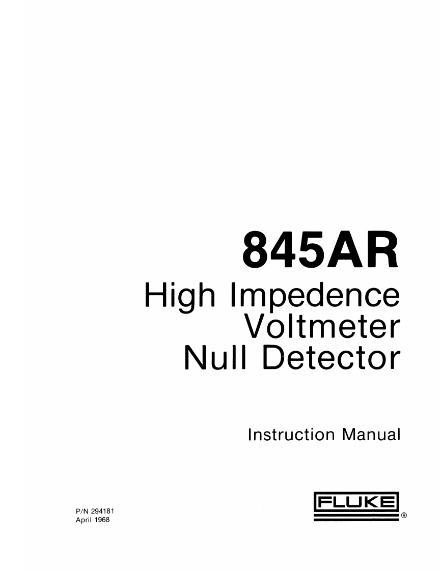Fluke_845AR_使用说明书手册_Manual
