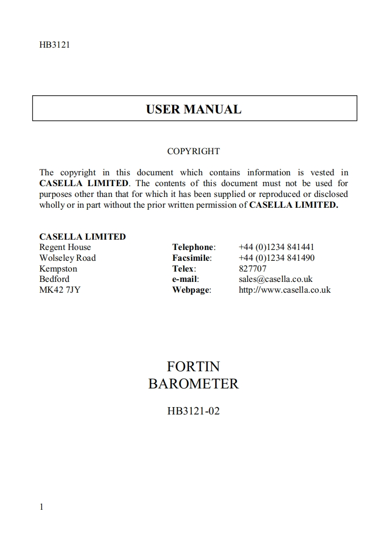 Fortin-barometer_手册说明书指南