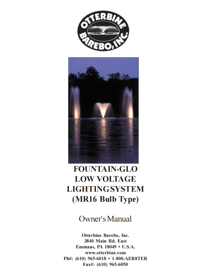 Fountain-Glo-安装操作说明书手册