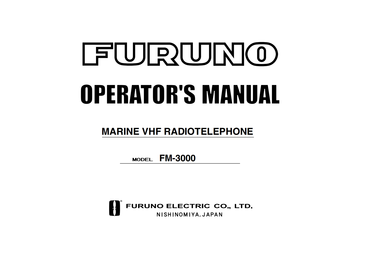 Furuno_FM-3000_Operators_Manual操作说明书手册