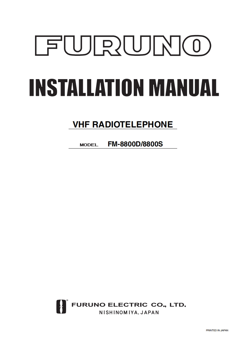 Furuno_FM-8800D-FM-8800S_Installation_Manual安装说明书手册