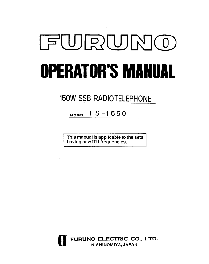 Furuno_FS-1550_Operators_Manual操作说明书手册