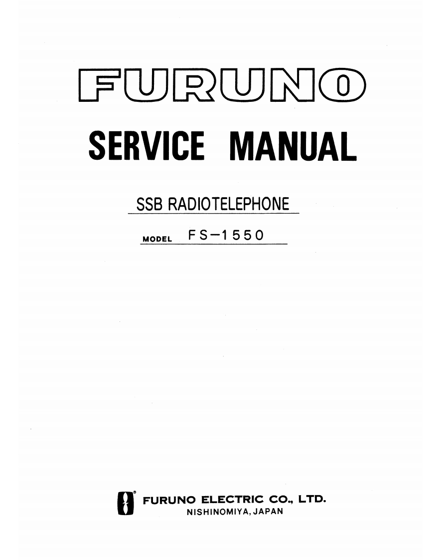 Furuno_FS-1550_Service_Manual维修手册含电器原理图