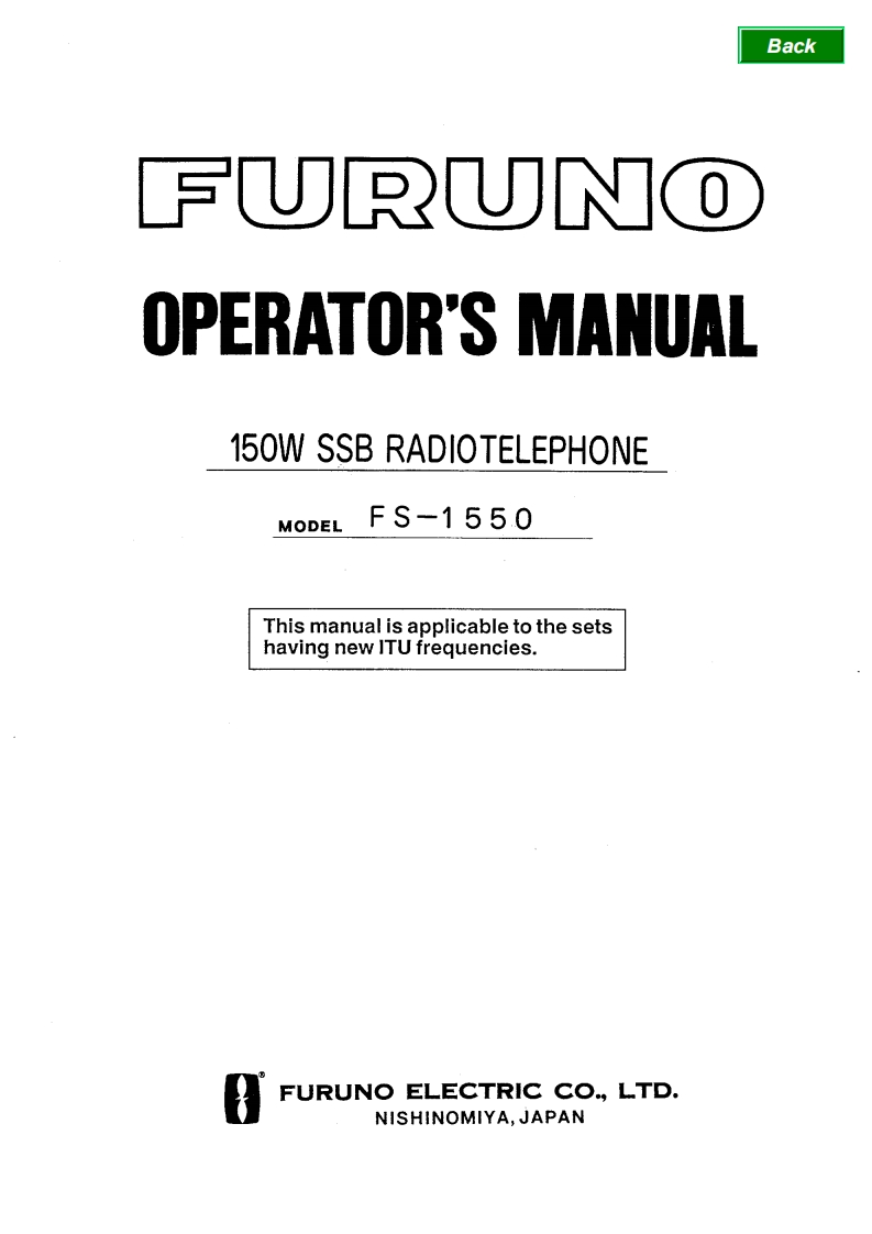 Furuno_FS-1550_使用说明书手册_2001