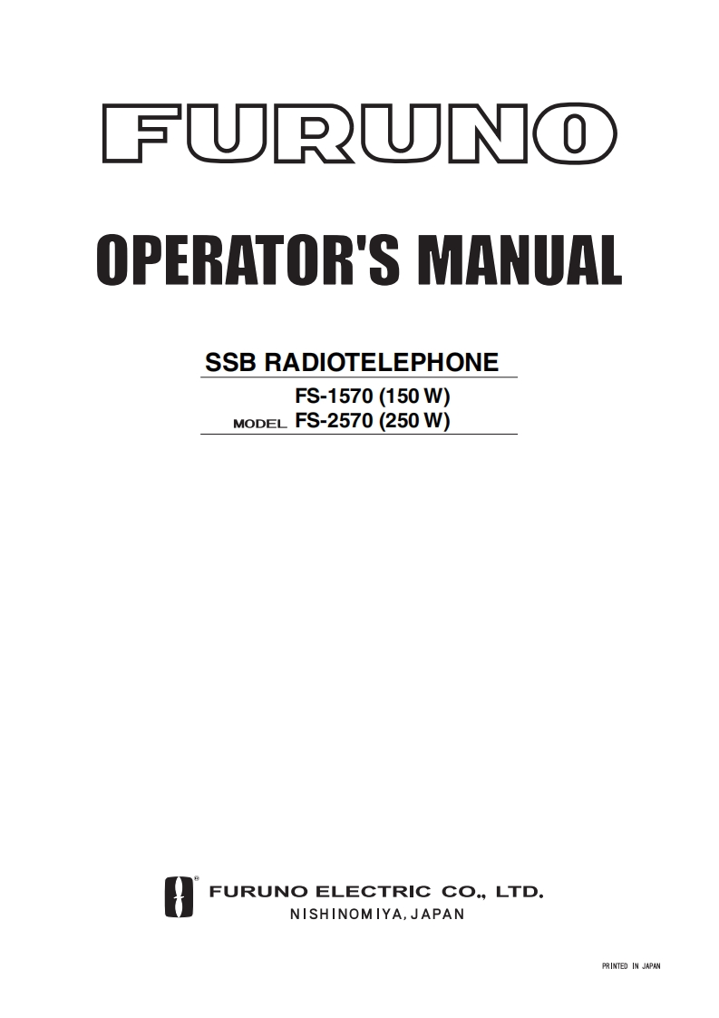 Furuno_FS-1570-_FS-2570_Operators_Manual操作说明书手册
