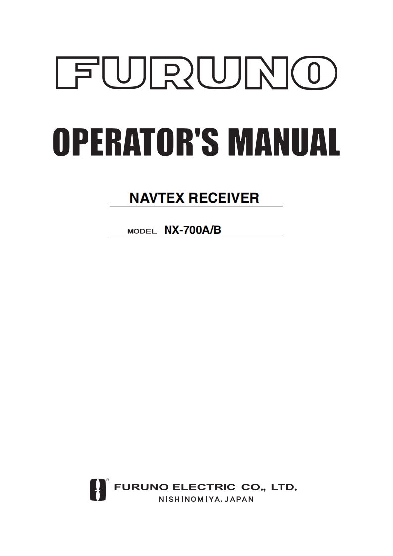 Furuno_NX-700_OperatorManual操作说明书手册