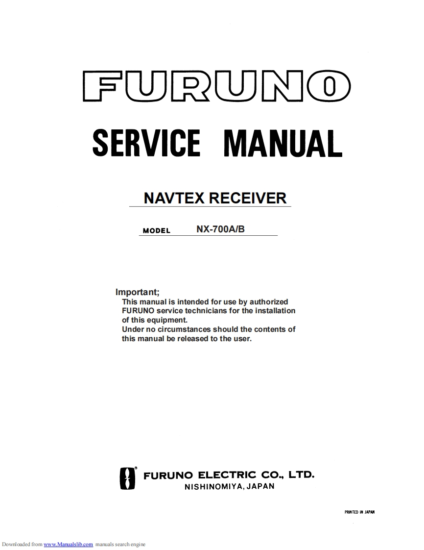 Furuno_NX-700_ServiceManual维修手册