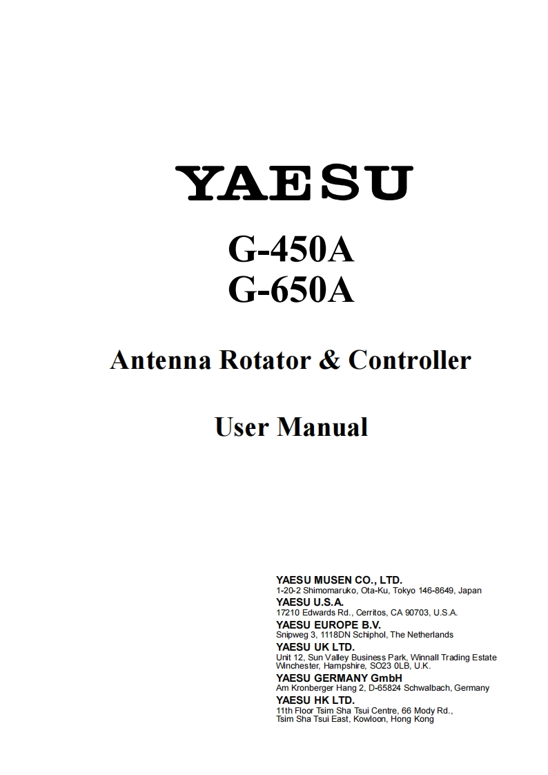 G-450AOperating使用说明书手册