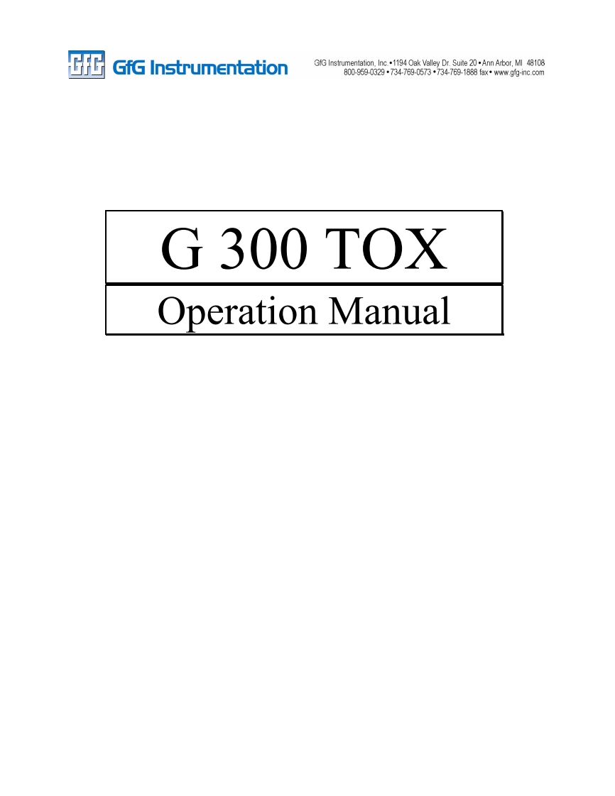 G300_Tox_手册说明书指南