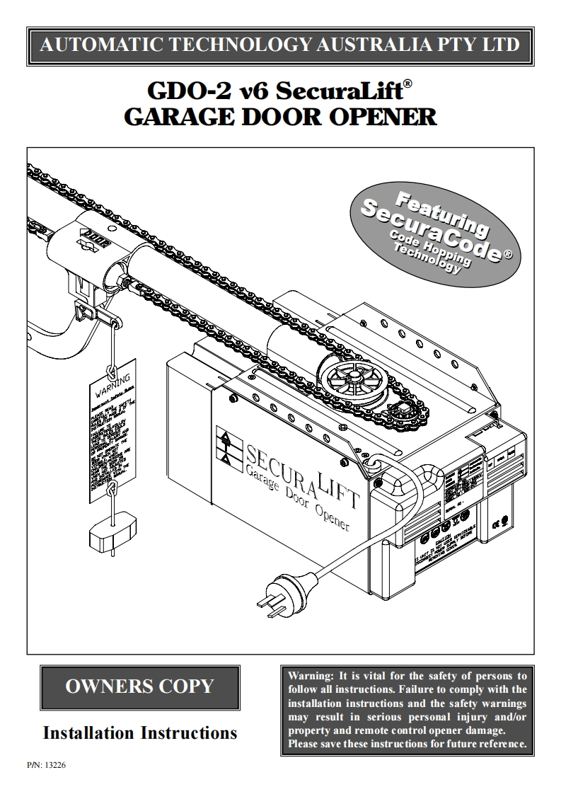 GDO-2-v6-Securalift-操作说明书手册