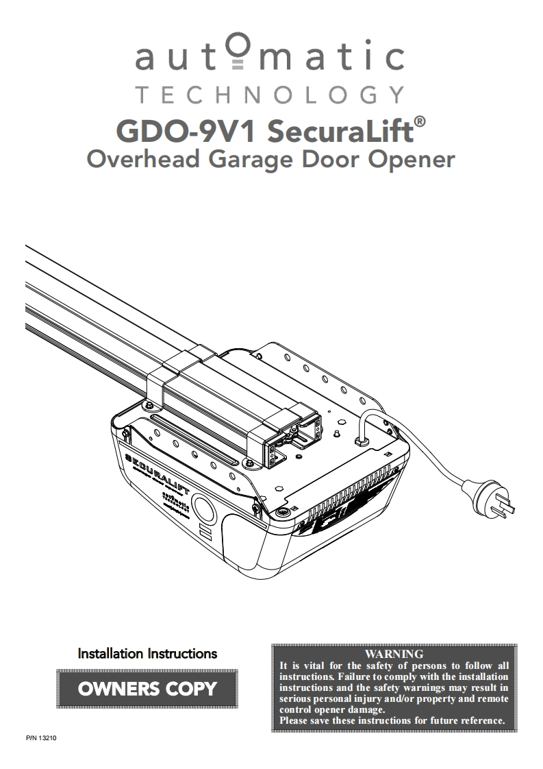 GDO-9-v1-SecuraLift-操作说明书手册