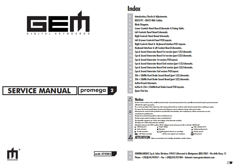 GEM_PROMEGA2_维修手册电器原理图
